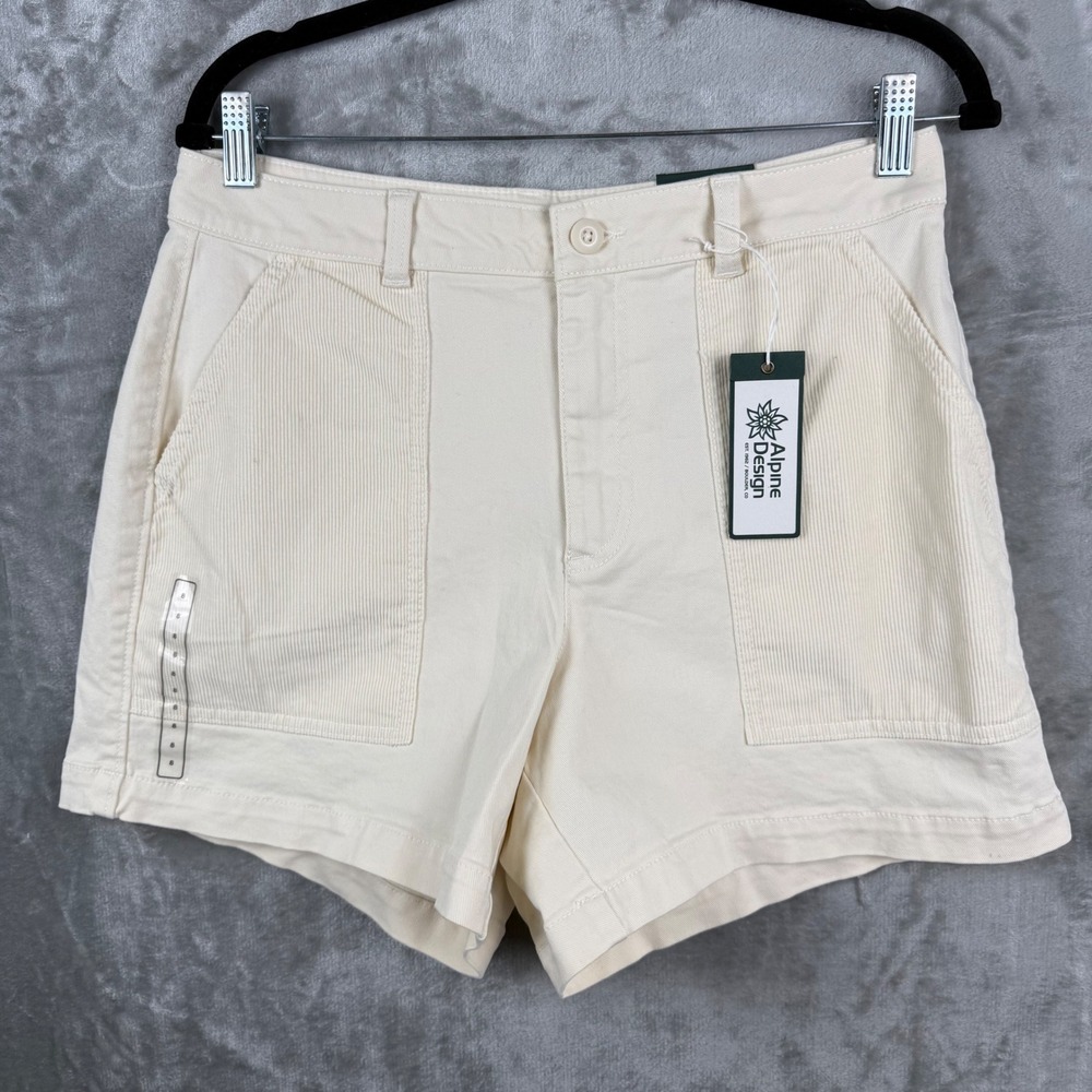 Alpine Design Mixed Fabric Womens‎ 8 Shorts Off White Gorpcore High-Rise Utility